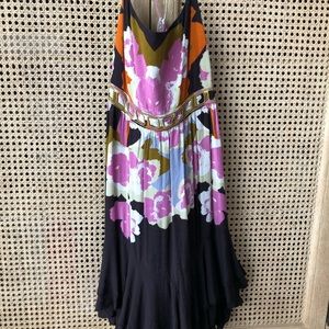 Free people black floral mini dress